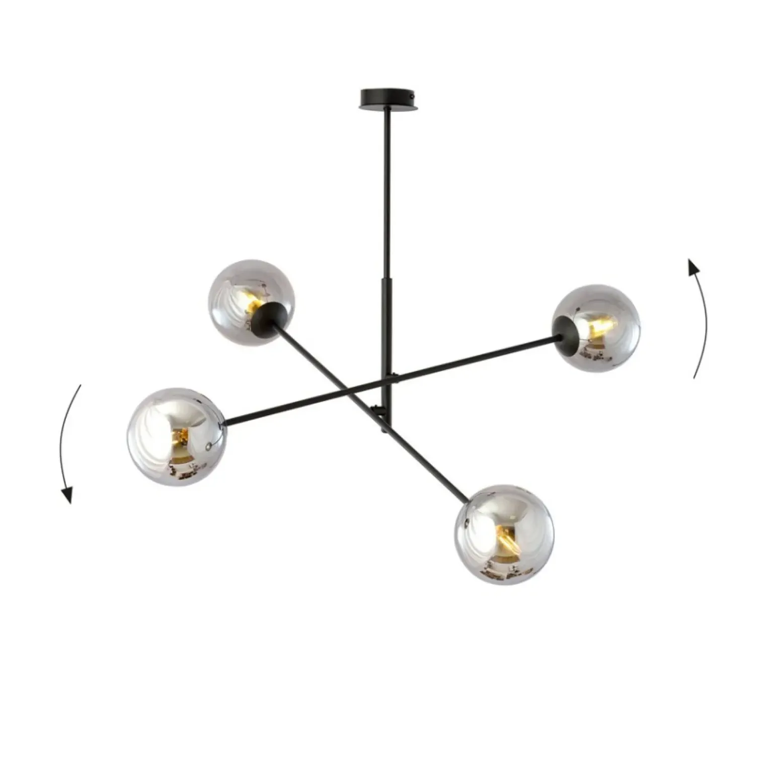 Best Nowoczesna lampa wisząca z grafitowymi kloszami 1167/4 LINEAR | Kaja Żyrandole Nowoczesne