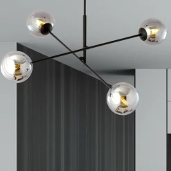 Best Nowoczesna lampa wisząca z grafitowymi kloszami 1167/4 LINEAR | Kaja Żyrandole Nowoczesne