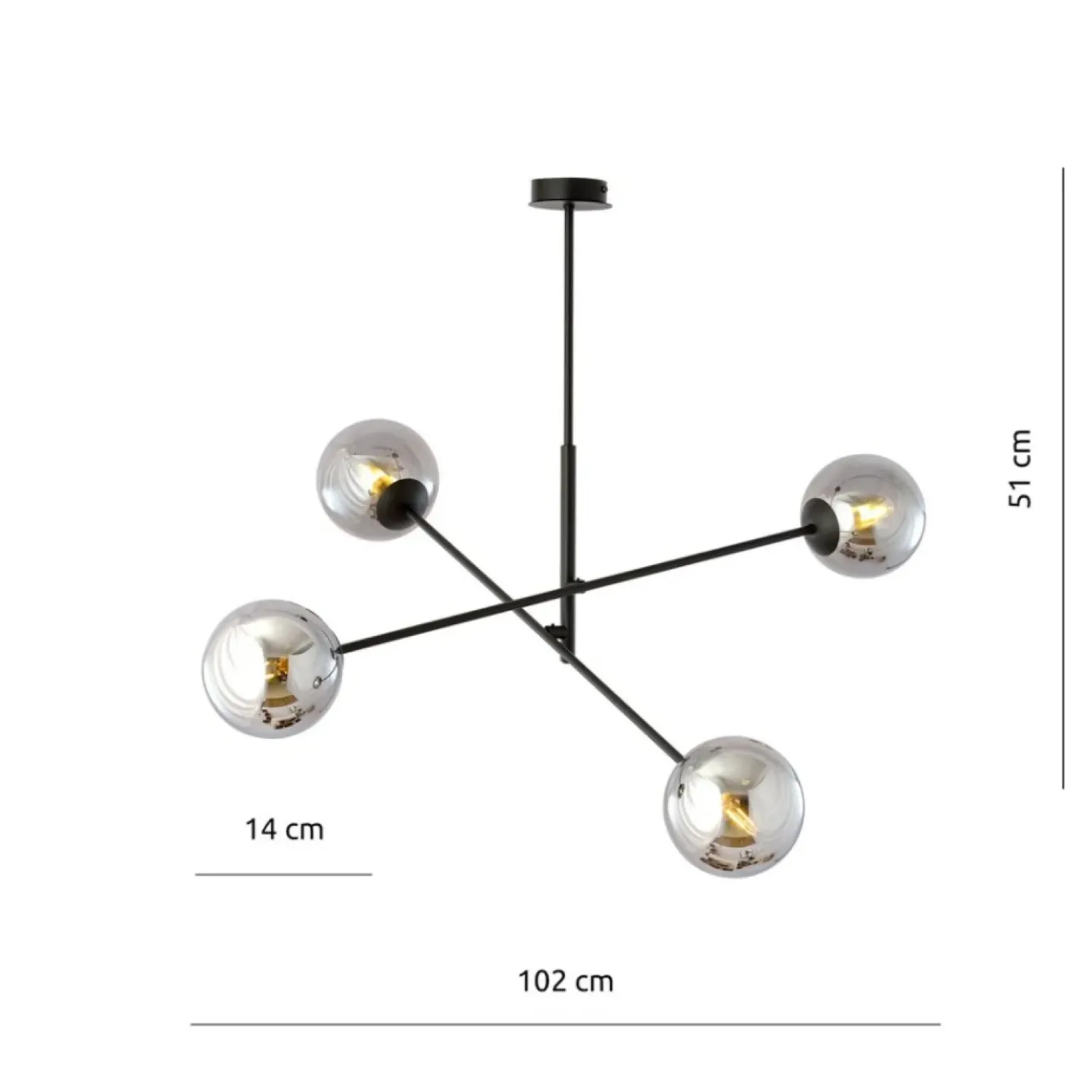 Best Nowoczesna lampa wisząca z grafitowymi kloszami 1167/4 LINEAR | Kaja Żyrandole Nowoczesne