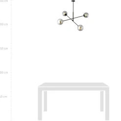 Best Nowoczesna lampa wisząca z grafitowymi kloszami 1167/4 LINEAR | Kaja Żyrandole Nowoczesne