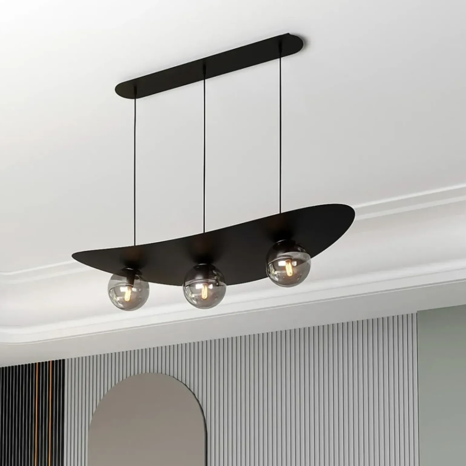 Cheap Nowoczesna lampa wisząca z grafitowymi kloszami 1300/3 z serii AURA Żyrandole Nowoczesne