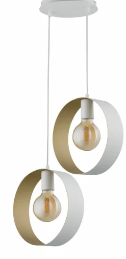 Cheap Nowoczesna lampa wisząca z biało-złotymi obręczami SIG 32290 - HAPPY Żyrandole Nowoczesne