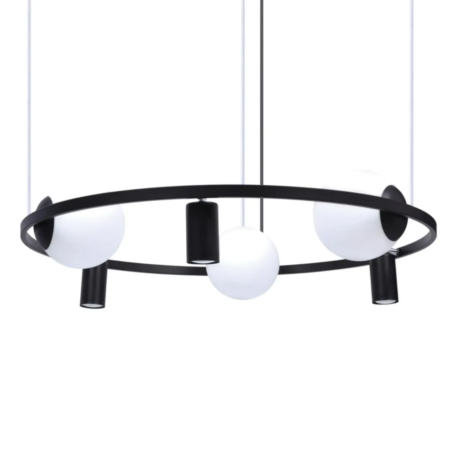 New Nowoczesna lampa wisząca z kloszami i spotami 5006 z serii ORBIT Żyrandole Nowoczesne