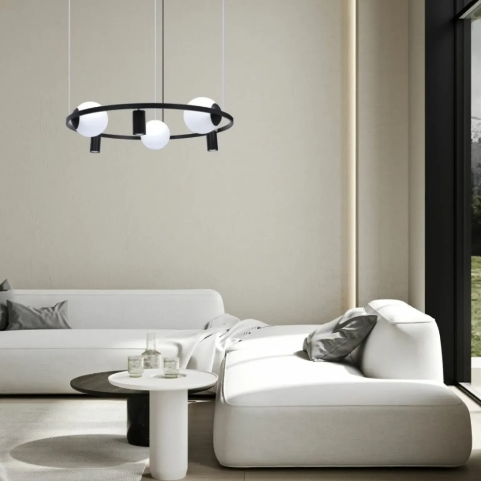 New Nowoczesna lampa wisząca z kloszami i spotami 5006 z serii ORBIT Żyrandole Nowoczesne