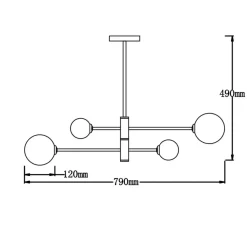 Sale Nowoczesna lampa z obrotowymi ramionami LP-002/4P BK z serii DORADO Żyrandole Nowoczesne