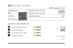 Sklep Kaja Nowoczesna lampa zewnętrzna LED na taras AZ4513 AFI | Kaja Oświetlenie