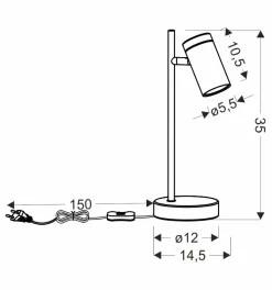 Sklep Kaja Nowoczesna lampka biurkowa, regulowany kąt 41-13736 z serii LAGOS | Kaja Oświetl