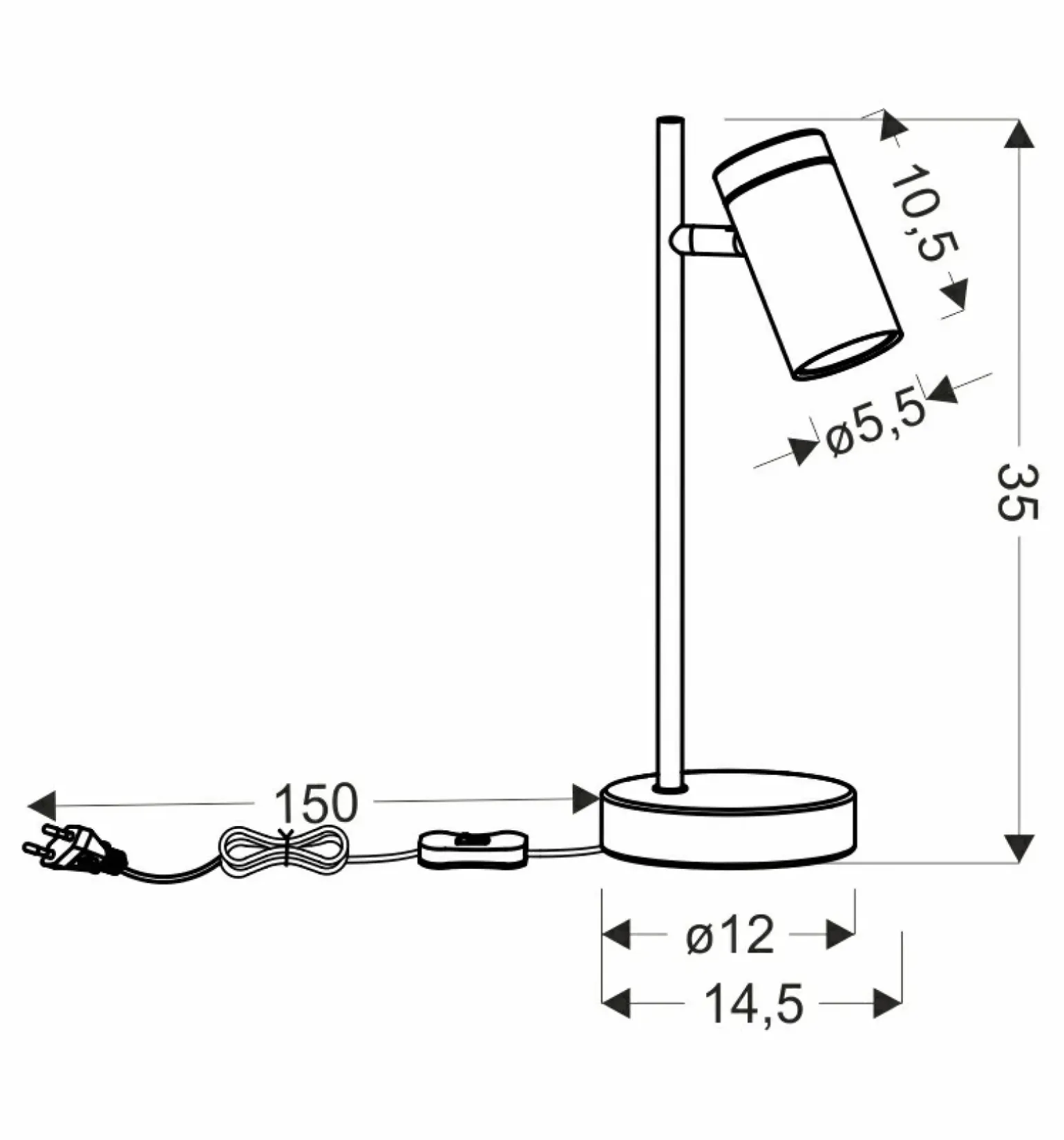 Sklep Kaja Nowoczesna lampka biurkowa, regulowany kąt 41-13736 z serii LAGOS | Kaja Oświetl