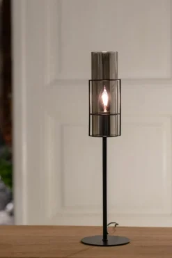 Sklep Kaja Nowoczesna lampka stołowa z dymionym kloszem 108559 z serii TORCIA