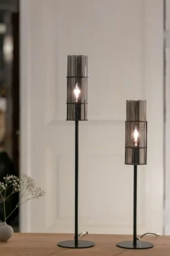 Sklep Kaja Nowoczesna lampka stołowa z dymionym kloszem 108559 z serii TORCIA