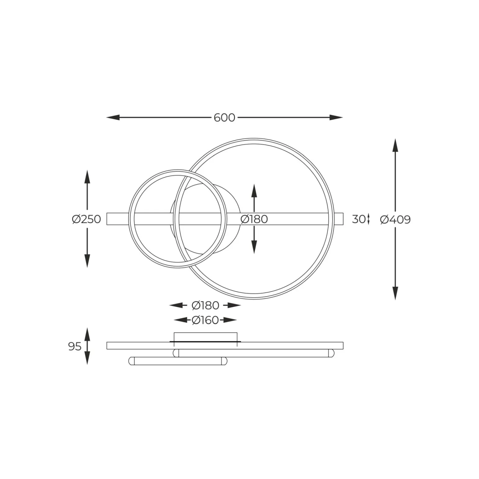 Sklep Kaja Nowoczesna, ledowa lampa sufitowa MX3913-2-3BWLT ALMERIA | Kaja