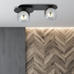 Sklep Kaja Nowoczesna listwa natynkowa z ciemnymi kloszami 1119/2 PLAZA | Kaja