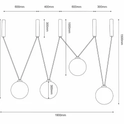 Best Sale Nowoczesna, podwieszana lampa z kloszami ANT 9146 IO | Kaja Oświetlenie Żyrandole Nowoczesne