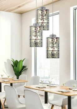 Sklep Kaja Nowoczesna, srebrna lampa wisząca 33-57747 NOCTURNO | Kaja Oświetlenie