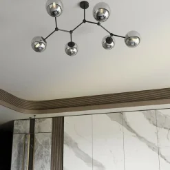 Best Sale Nowoczesna, szeroka lampa z ciemnymi kloszami 1134/6 SPACE | Kaja Żyrandole Nowoczesne