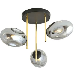 Store Nowoczesna, złoto-grafitowa lampa sufitowa 1274/3 z serii ARGO | Kaja Żyrandole Nowoczesne