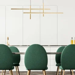 Hot Nowoczesne nad stół w salonie 22008P-BK/GD EDGE | Kaja Żyrandole Nowoczesne