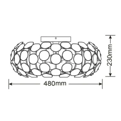Outlet Nowoczesny, chromowany plafon LP-17060/3C FERRARA | Kaja Oświetlenie Żyrandole Nowoczesne