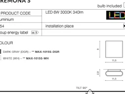 Sklep Kaja Nowoczesny kinkiet zewnętrzny AZ4339 CREMONA | Kaja Oświetlenie