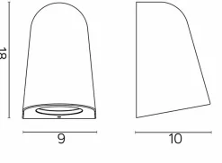 Sklep Kaja Nowoczesny kinkiet elewacyjny, na żarówkę GU10 1765 z serii NIK | Kaja Oświetlen