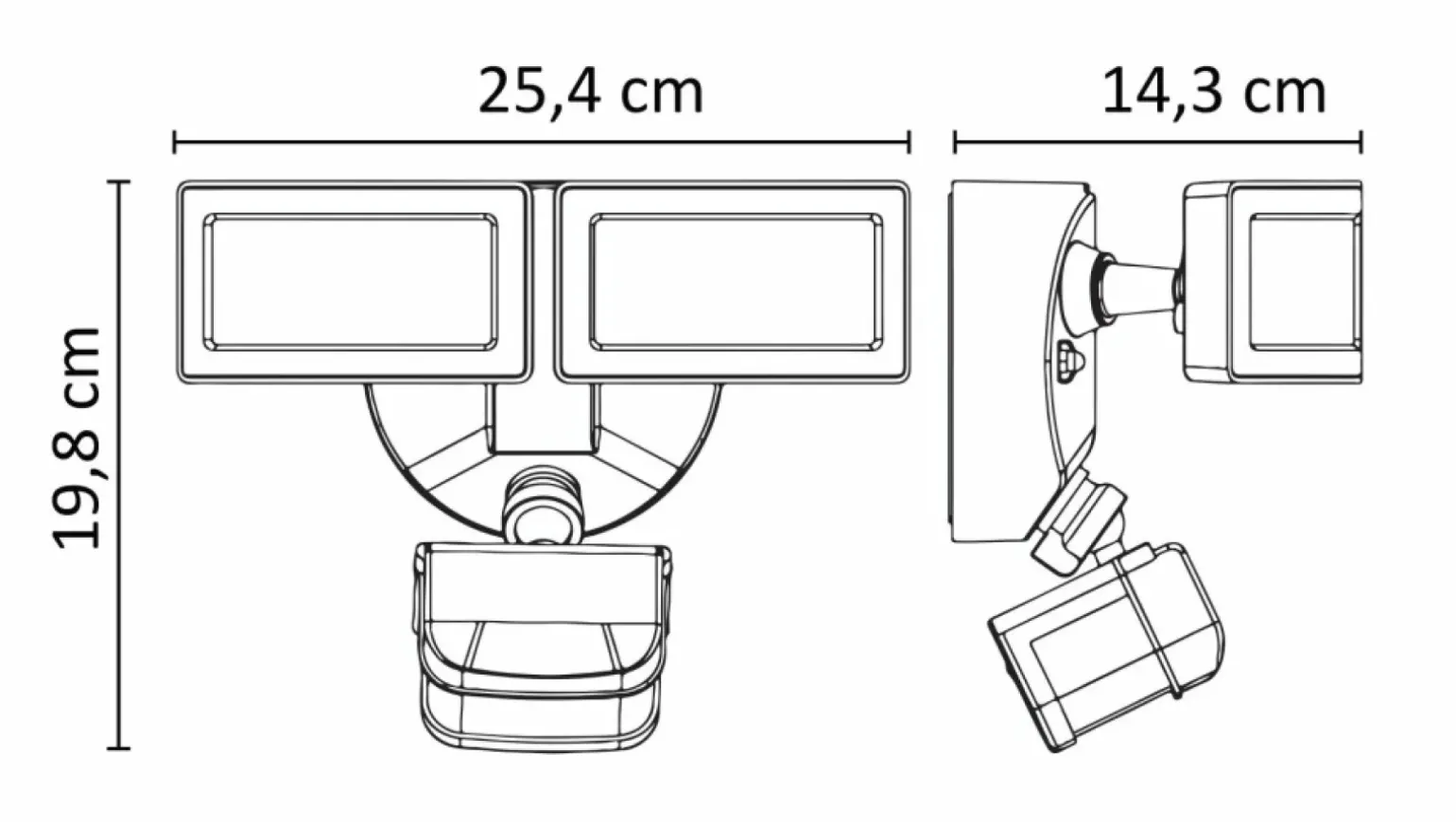 Sklep Kaja Nowoczesny kinkiet elewacyjny, wbudowany LED 6556-PIR z serii DUO | Kaja Oświetl