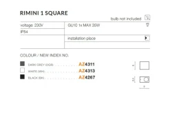 Sklep Kaja Nowoczesny kinkiet elewacyjny na taras AZ4311 RIMINI | Kaja