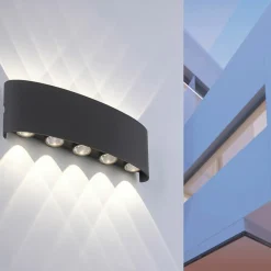 Sklep Kaja Nowoczesny kinkiet ogrodowy LED, góra-dół 9489-13 z serii CARLO | Kaja