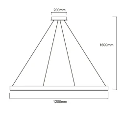 Sale Nowoczesny, ledowy żyrandol koło LP-033/1P XL GD SHINY z serii MIDWAY Żyrandole Nowoczesne