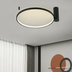 Discount Nowoczesny plafon do sypialni LP-909/1C 4S BK RING | Kaja Oświetlenie Żyrandole Nowoczesne