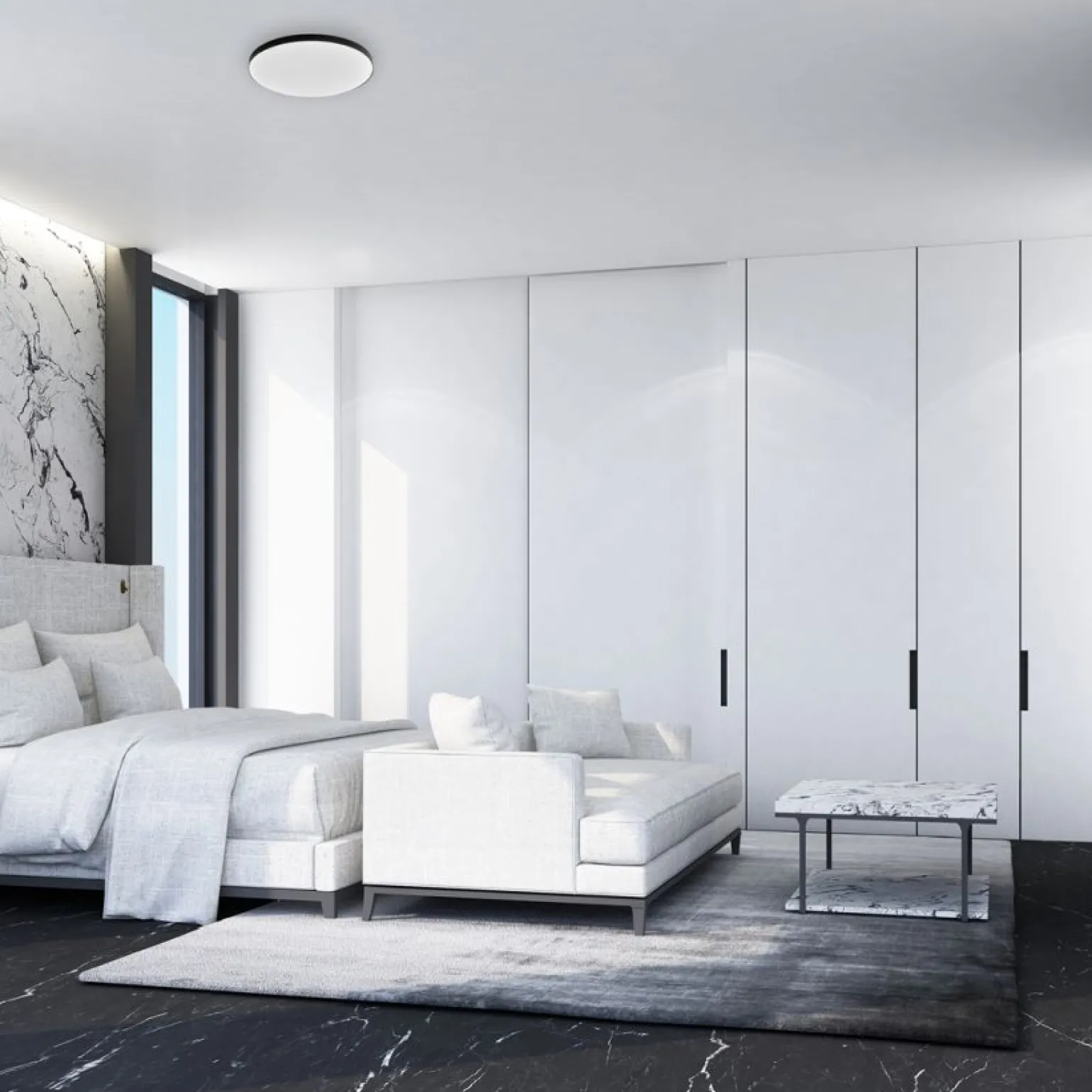 Sklep Kaja Nowoczesny plafon z czarną ramką ⌀33cm 4000K ML9088 SLIMI | Kaja