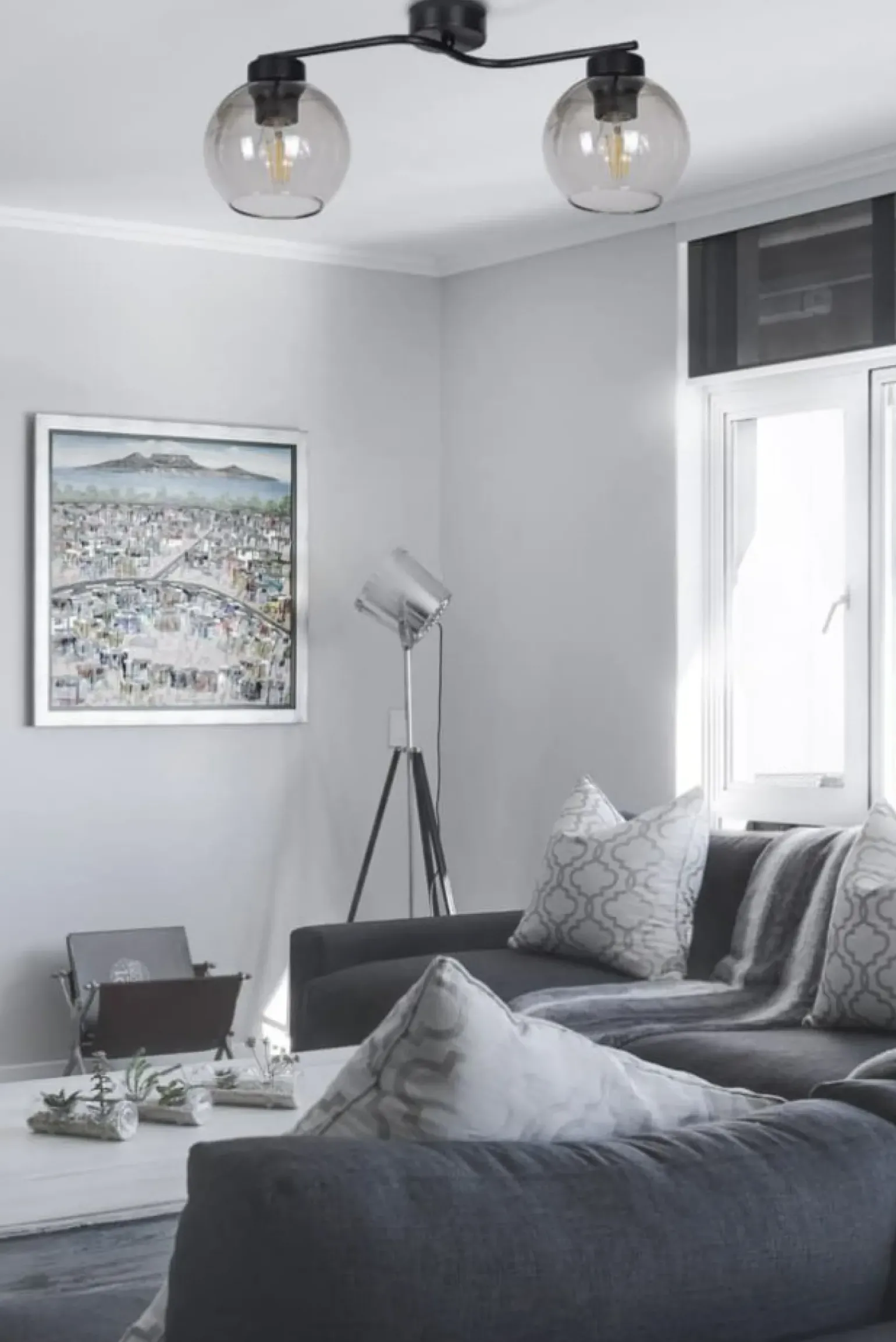 Discount Nowoczesny plafon z dymionymi kloszami K-2624 AIDEN | Kaja Oświetlenie Żyrandole Nowoczesne