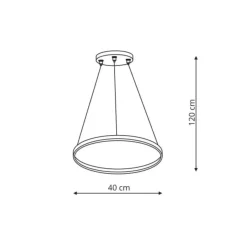Cheap Nowoczesny żyrandol obręcz ⌀40 LP-909/1P 4S BK RING | Kaja Oświetlenie Żyrandole Nowoczesne