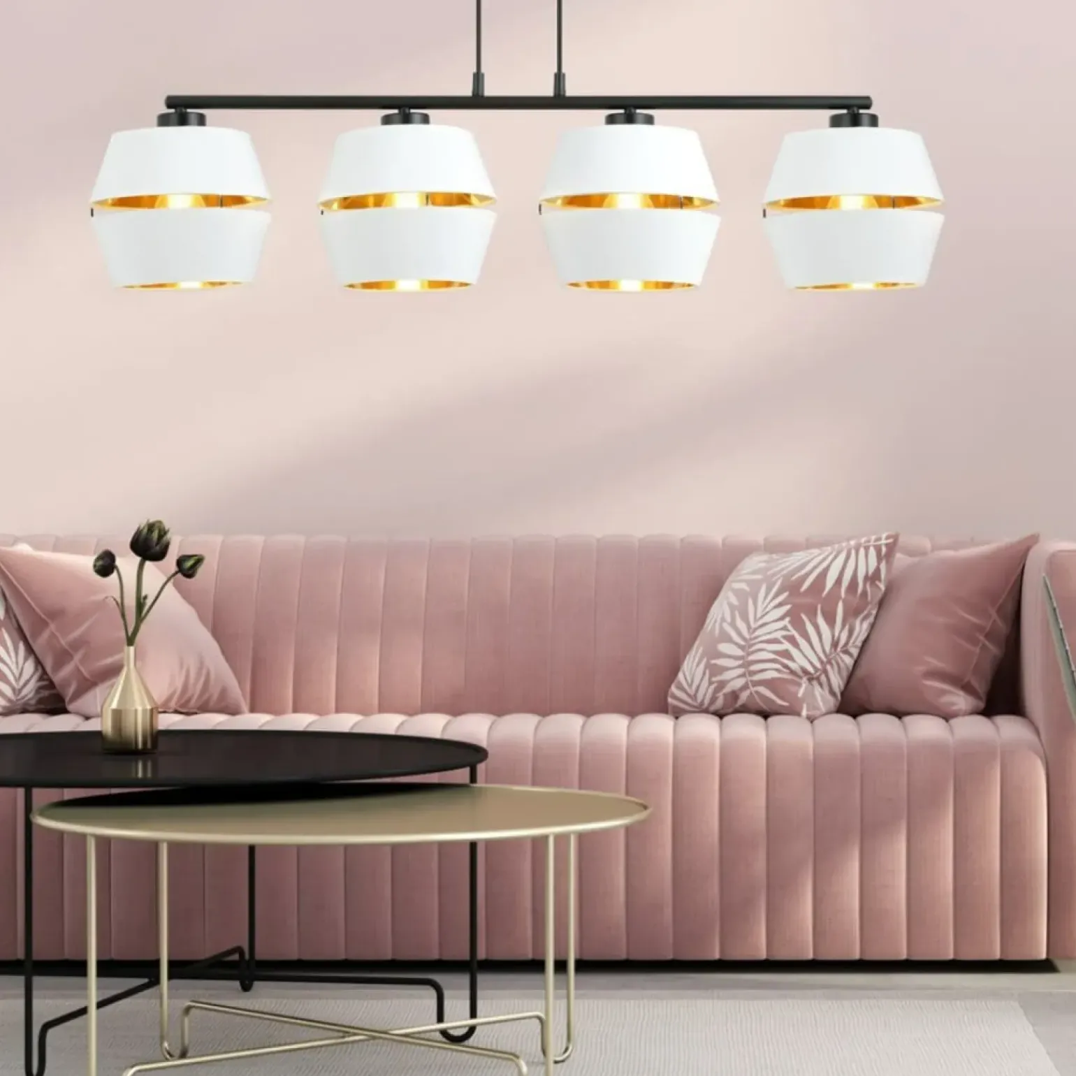 Best Nowoczesny żyrandol z czterema abażurami 1182/4 z serii PIANO | Kaja Żyrandole Nowoczesne