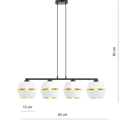 Best Nowoczesny żyrandol z czterema abażurami 1182/4 z serii PIANO | Kaja Żyrandole Nowoczesne