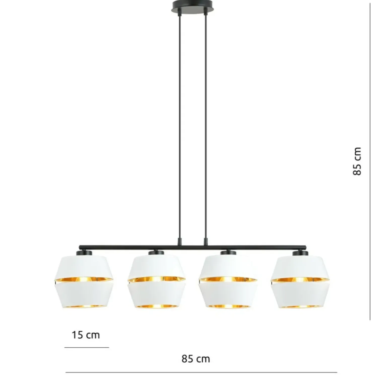Best Nowoczesny żyrandol z czterema abażurami 1182/4 z serii PIANO | Kaja Żyrandole Nowoczesne