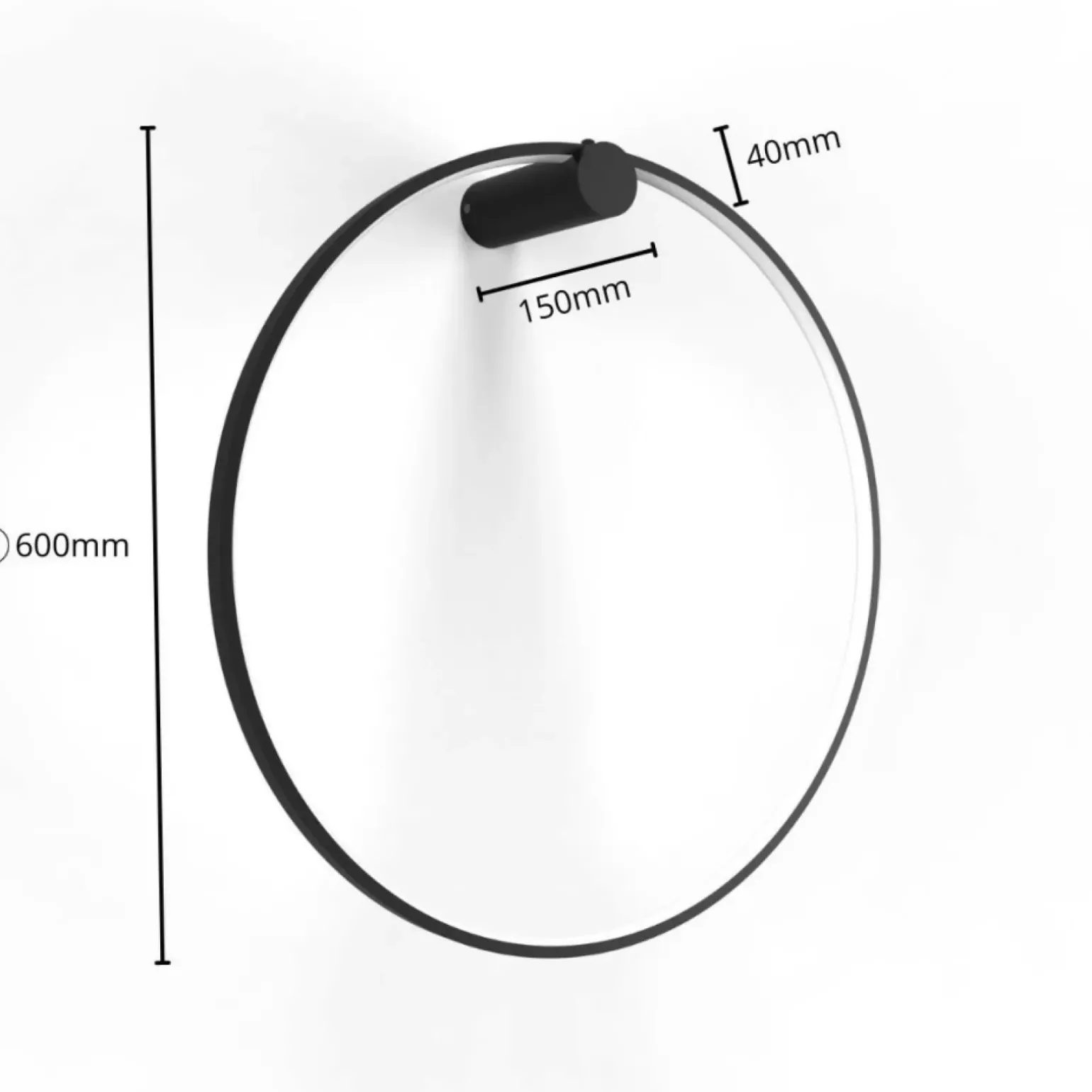 Sklep Kaja Obręcz ścienna, ledowy ring ⌀60 LP-999/1W S BK MIRROR | Kaja