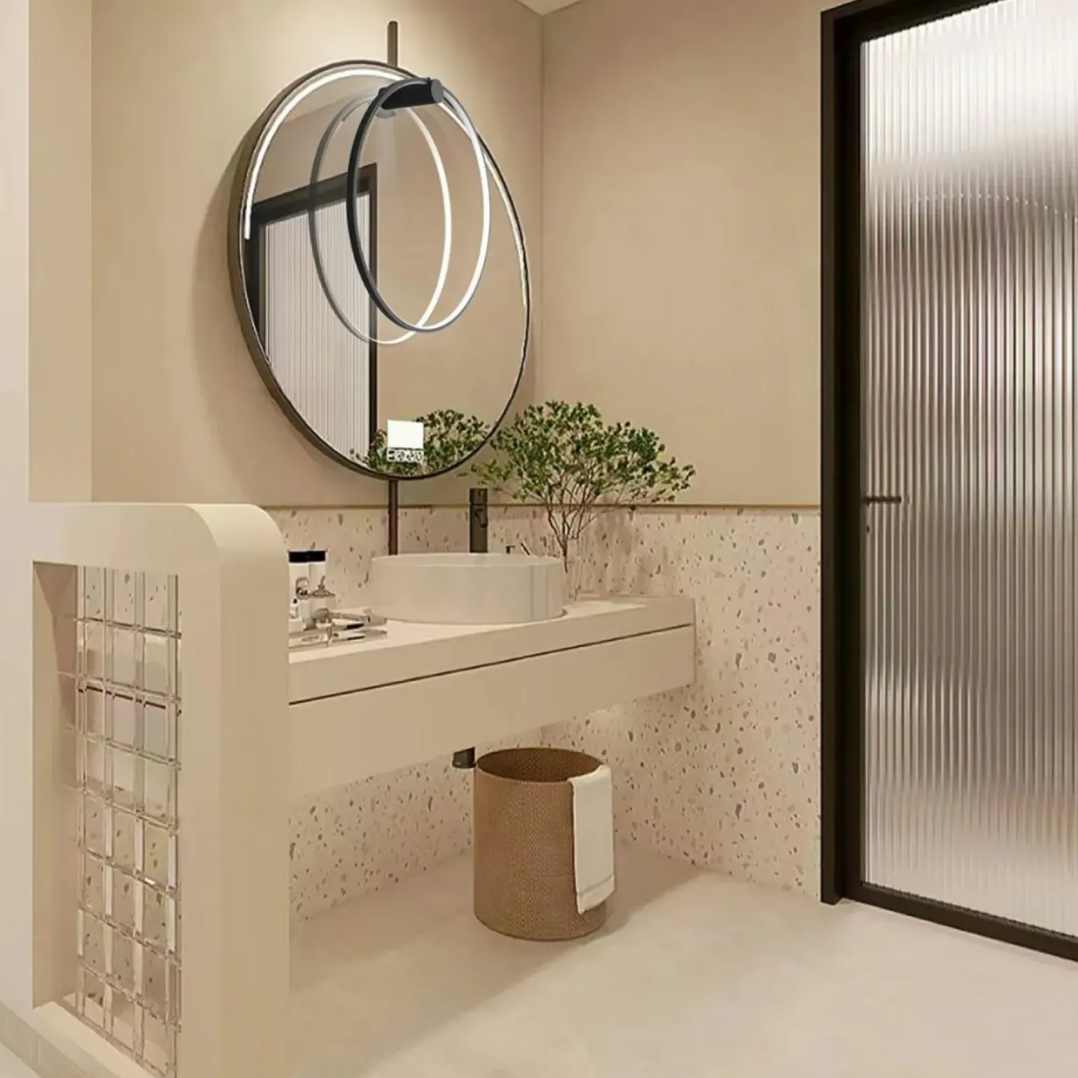 Sklep Kaja Obręcz ścienna, ledowy ring ⌀60 LP-999/1W S BK MIRROR | Kaja