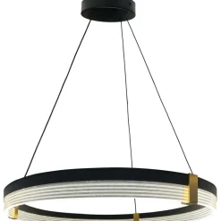 Cheap Obręcz LED ze złotymi elementami LP-0407/1P M BK TRIANGLE PLUM | Kaja Żyrandole Nowoczesne