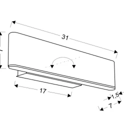 Sklep Kaja Obrotowa, płaska lampa ścienna LED 21-75512 NICOLETTA | Kaja