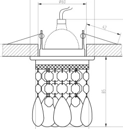 Sklep Kaja Oczko, oprawa podtynkowa z barwionymi kryształkami 2243934 | Kaja Oświetlenie