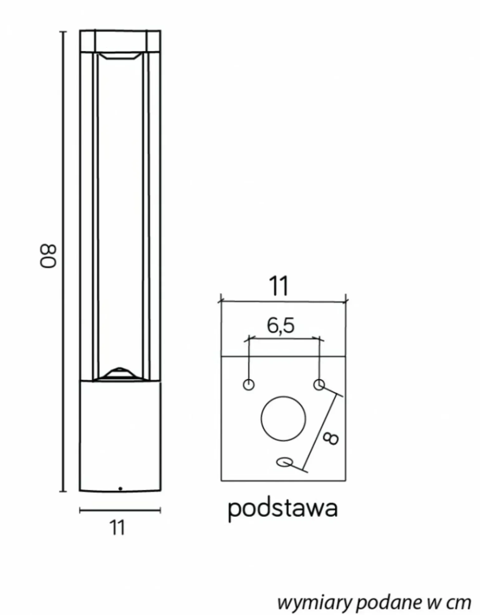 Sklep Kaja Ogrodowa lampa stojąca, oświetlenie drogi FKW-800 z serii FAN KWADRAT | Kaja Ośw