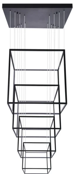 Store Ogromna lampa wisząca czarna LED AZ3139 OPERA | Kaja Oświetlenie Żyrandole Nowoczesne