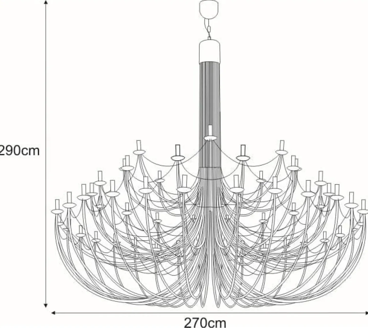 Sklep Kaja Ogromny, świecznikowy, żyrandol KP-01 PERSEO | Kaja Oświetlenie