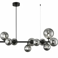 Store Okazała, czarna lampa wisząca nad stół w salonie ML0335 MILA | Kaja Żyrandole Nowoczesne