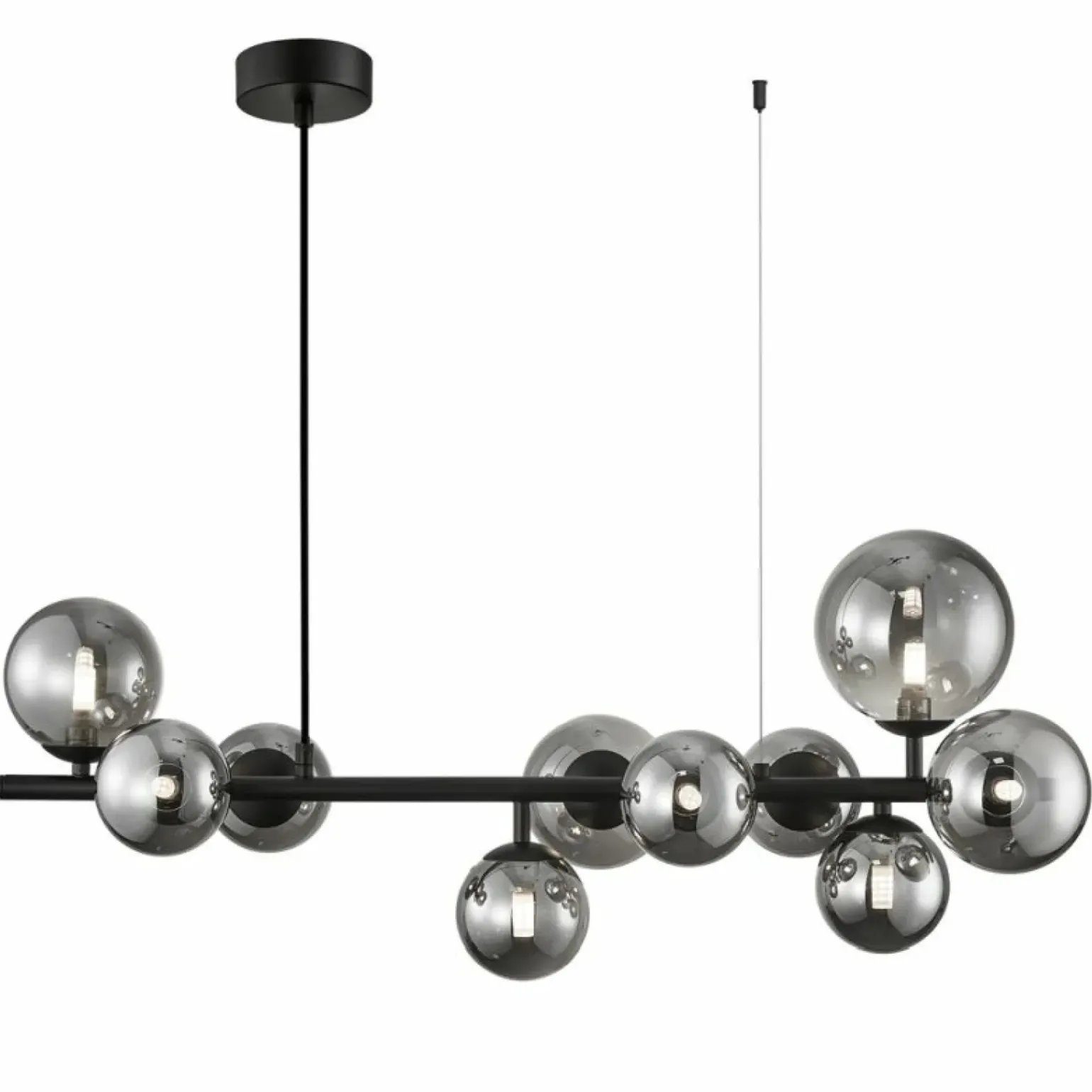 Store Okazała, czarna lampa wisząca nad stół w salonie ML0335 MILA | Kaja Żyrandole Nowoczesne