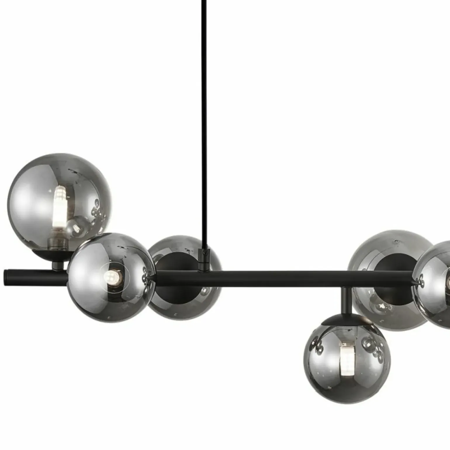 Store Okazała, czarna lampa wisząca nad stół w salonie ML0335 MILA | Kaja Żyrandole Nowoczesne