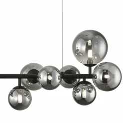 Store Okazała, czarna lampa wisząca nad stół w salonie ML0335 MILA | Kaja Żyrandole Nowoczesne