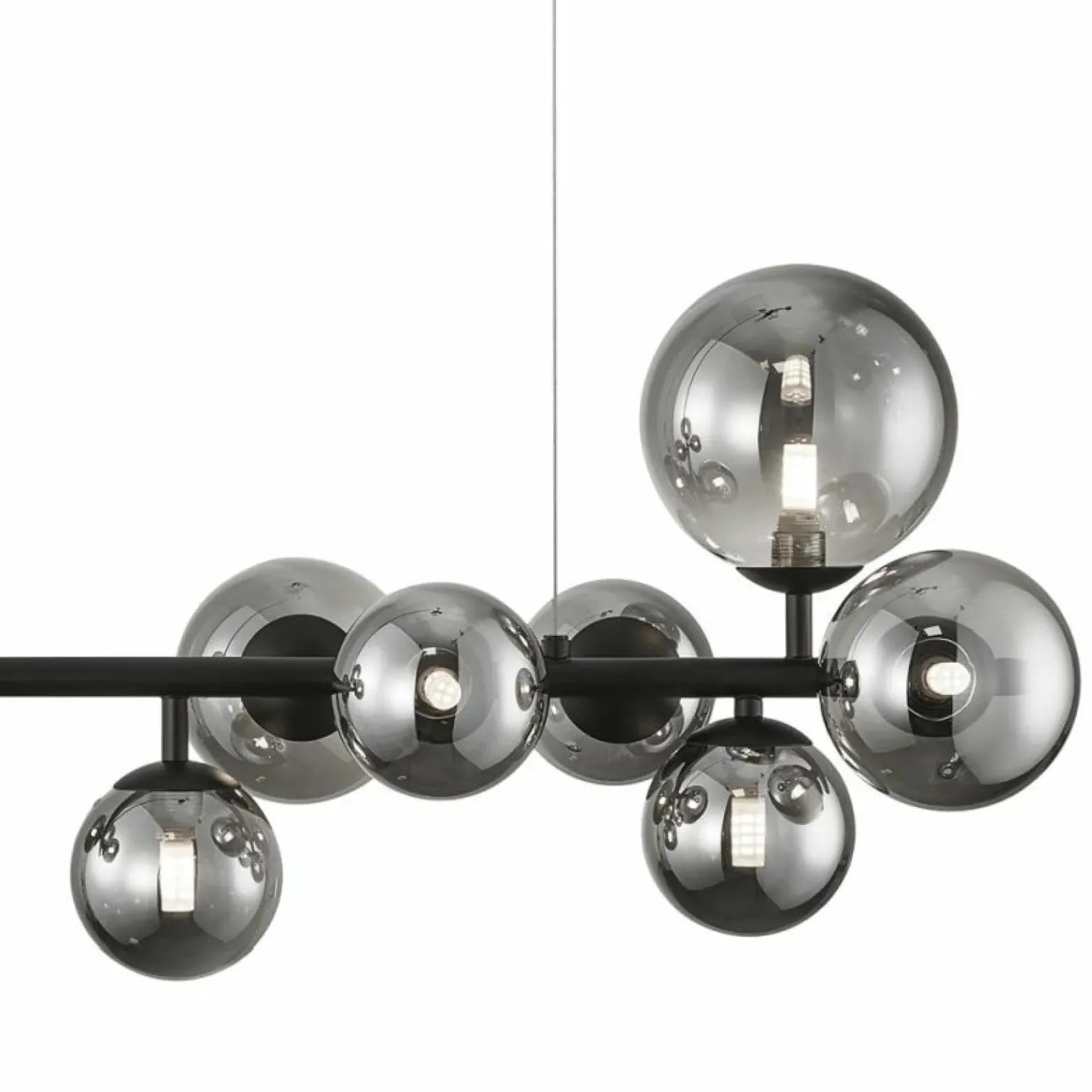 Store Okazała, czarna lampa wisząca nad stół w salonie ML0335 MILA | Kaja Żyrandole Nowoczesne