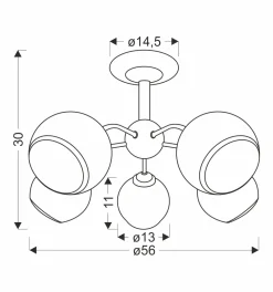 Sklep Kaja Okazała lampa sufitowa do pokoju dziennego 35-26576 z serii MARINEN | Kaja Oświe