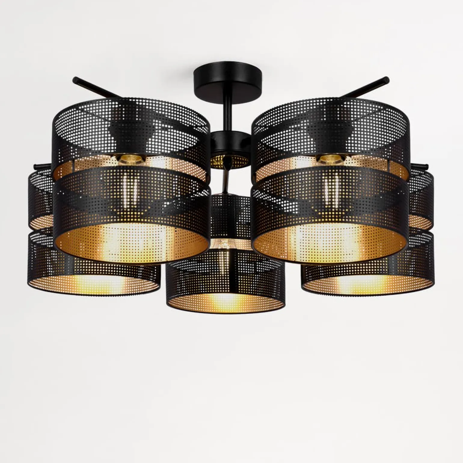 Sklep Kaja Okazała lampa sufitowa w kolorze czerni i złota K-5503 z serii MALAVI